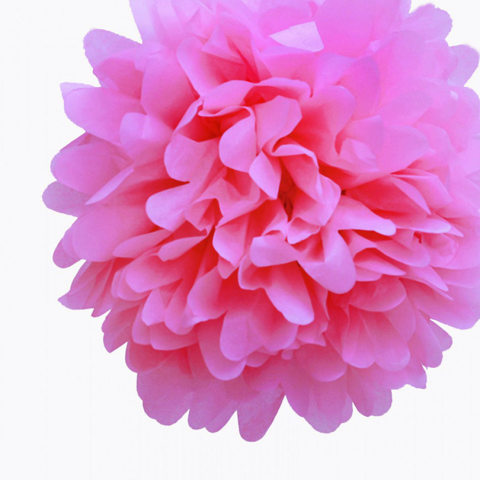 EZ-Fluff 8&quot; Pink Passion Tissue Paper Pom Pom Flowers, Hanging Decorations (4 PACK) - PaperLanternStore.com - Paper Lanterns, Decor, Party Lights &amp; More