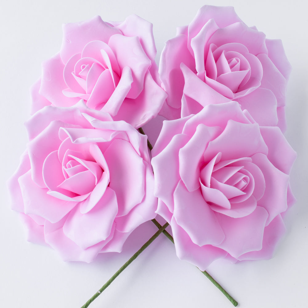 8-Inch Pink Rose Foam Flower Backdrop Wall Decor, 3D Premade (4-PACK)  for Weddings, Photo Shoots, Birthday Parties and more - PaperLanternStore.com - Paper Lanterns, Decor, Party Lights &amp; More