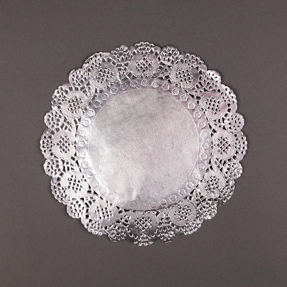 8.5" Round Silver Foil Doily Placemats, Metallic (50 Pack) - PaperLanternStore.com - Paper Lanterns, Decor, Party Lights & More