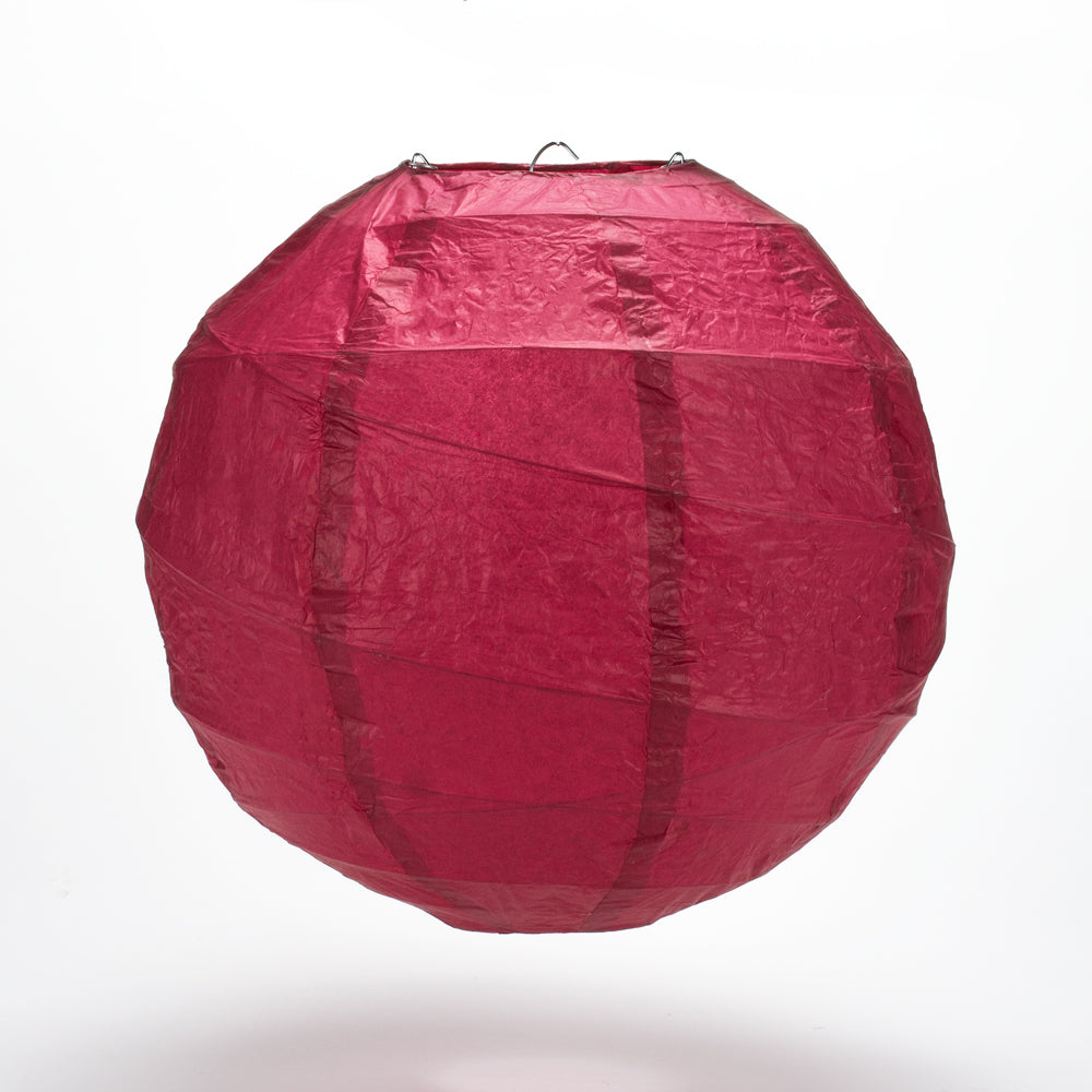 8&quot; Velvet Red Round Paper Lantern, Crisscross Ribbing, Chinese Hanging Wedding &amp; Party Decoration - PaperLanternStore.com - Paper Lanterns, Decor, Party Lights &amp; More