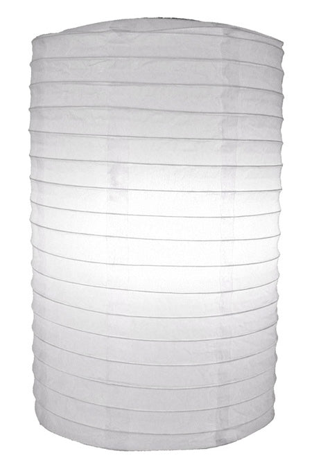 8" White Cylinder Paper Lantern - PaperLanternStore.com - Paper Lanterns, Decor, Party Lights & More