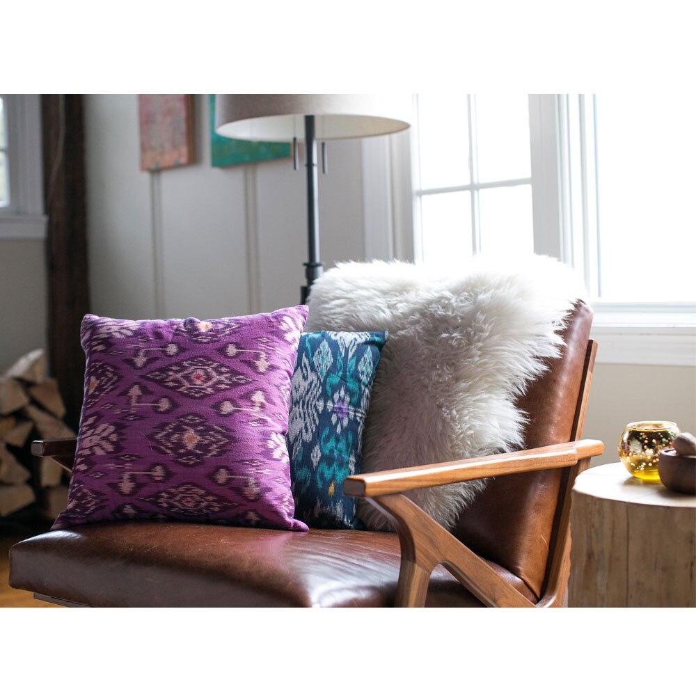 Violet Purple Chara Square Ikat Throw Pillow Cover - PaperLanternStore.com - Paper Lanterns, Decor, Party Lights &amp; More