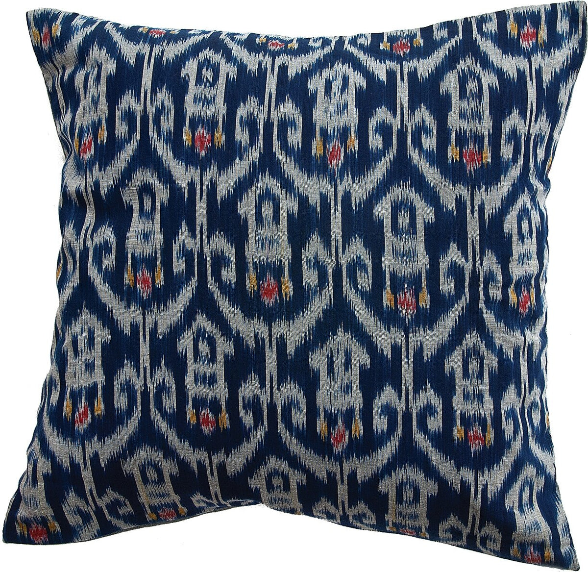 Navy Blue Riana Square Ikat Throw Pillow Cover - PaperLanternStore.com - Paper Lanterns, Decor, Party Lights &amp; More