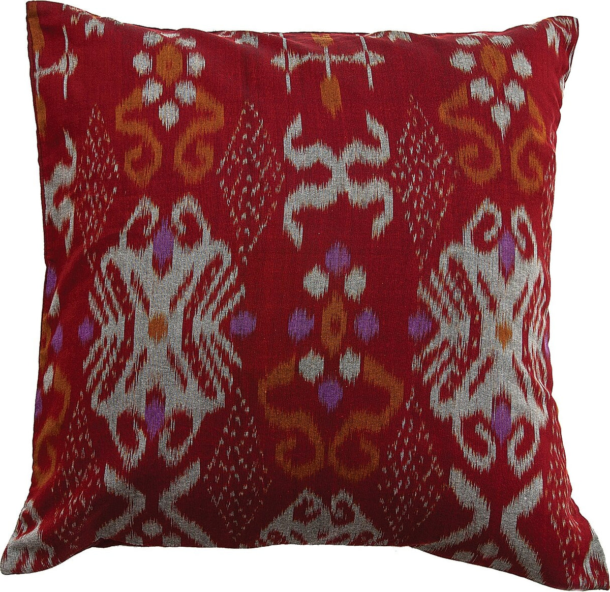 Brick Red Nuri Square Ikat Throw Pillow Cover - PaperLanternStore.com - Paper Lanterns, Decor, Party Lights &amp; More