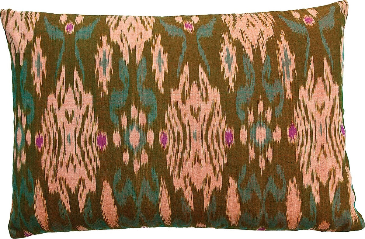 Olive Green Ebba Rectangle Ikat Throw Pillow Cover - PaperLanternStore.com - Paper Lanterns, Decor, Party Lights &amp; More