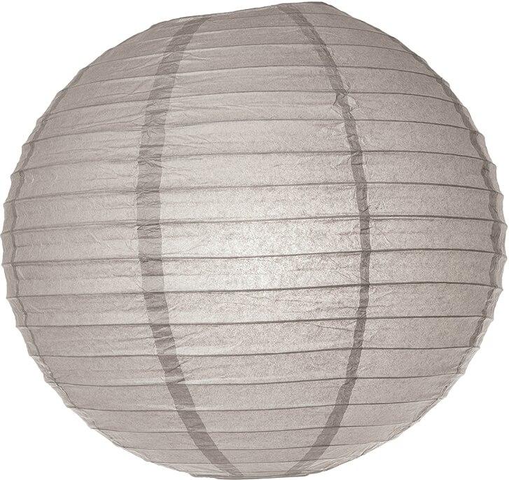 BULK PACK (5) 14" Gray / Grey Round Paper Lantern, Even Ribbing, Chinese Hanging Wedding & Party Decoration - PaperLanternStore.com - Paper Lanterns, Decor, Party Lights & More