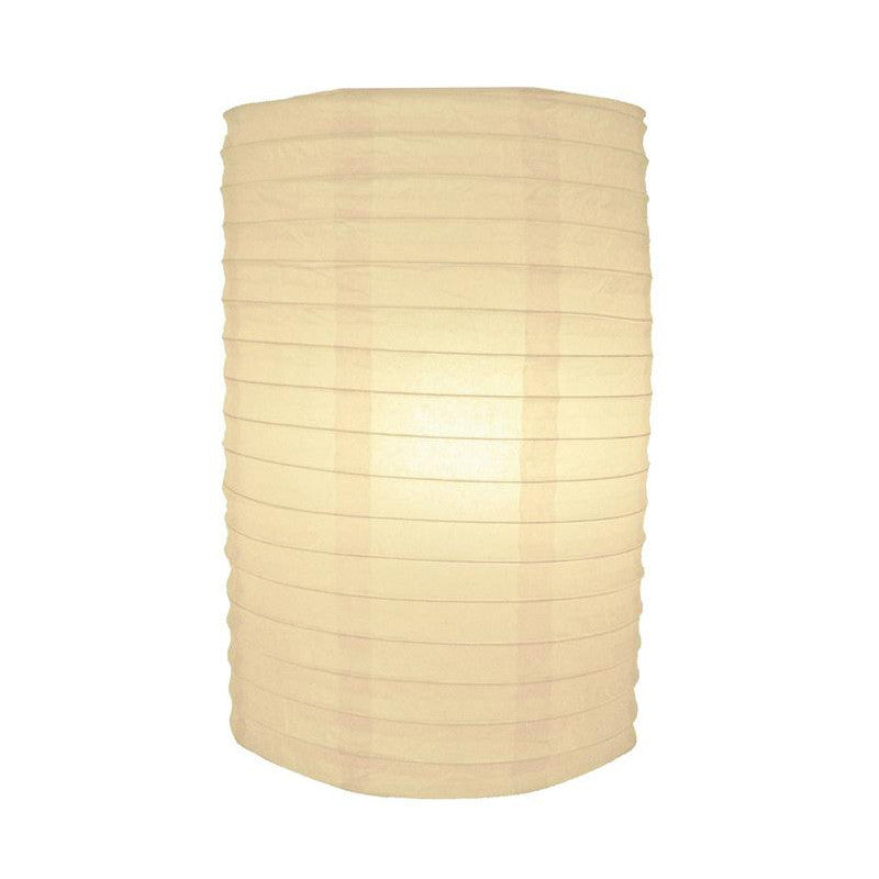 8" Beige Cylinder Paper Lantern - PaperLanternStore.com - Paper Lanterns, Decor, Party Lights & More