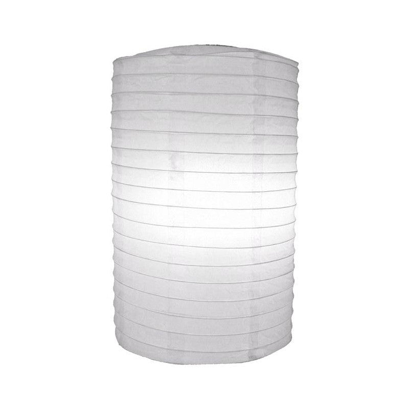 8" White Cylinder Paper Lantern - PaperLanternStore.com - Paper Lanterns, Decor, Party Lights & More