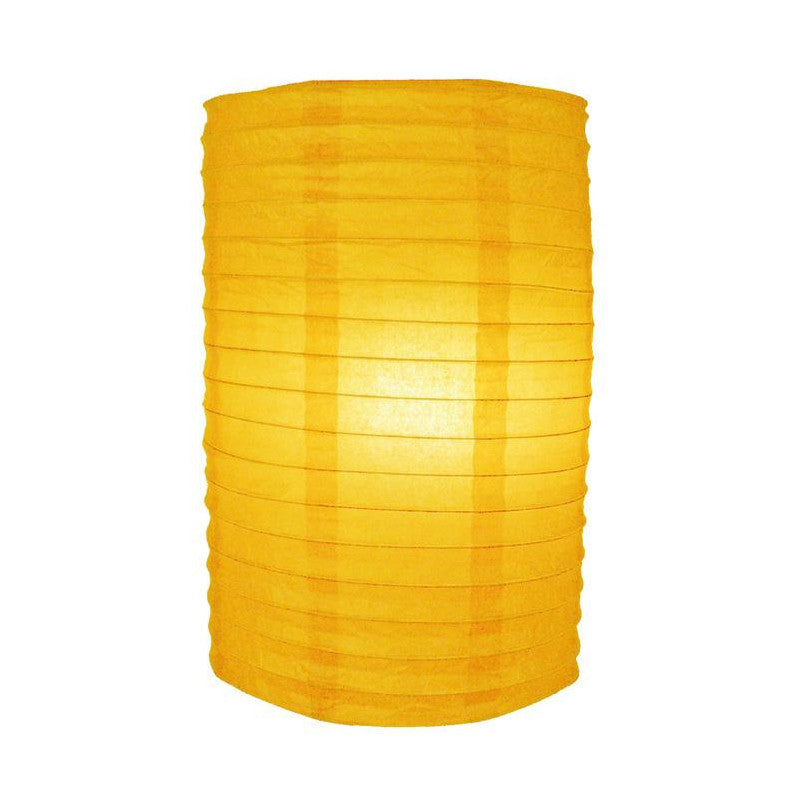 8" Yellow Cylinder Paper Lantern - PaperLanternStore.com - Paper Lanterns, Decor, Party Lights & More