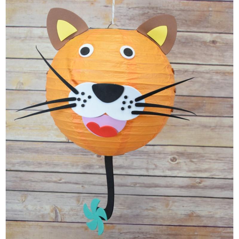 8" Paper Lantern Animal Face DIY Kit - Tiger (Kid Craft Project) - PaperLanternStore.com - Paper Lanterns, Decor, Party Lights & More