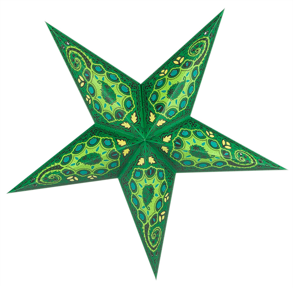 24&quot; Green Tulip Cut Paper Star Lantern, Chinese Hanging Wedding &amp; Party Decoration - PaperLanternStore.com - Paper Lanterns, Decor, Party Lights &amp; More