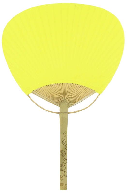 9&quot; Yellow Paddle Paper Hand Fans for Weddings (10 Pack) - PaperLanternStore.com - Paper Lanterns, Decor, Party Lights &amp; More