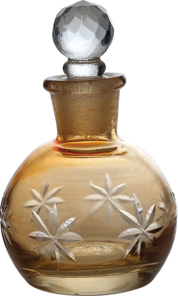 Amber Nikita Colored Glass Round Perfume Bottle - SM - PaperLanternStore.com - Paper Lanterns, Decor, Party Lights &amp; More