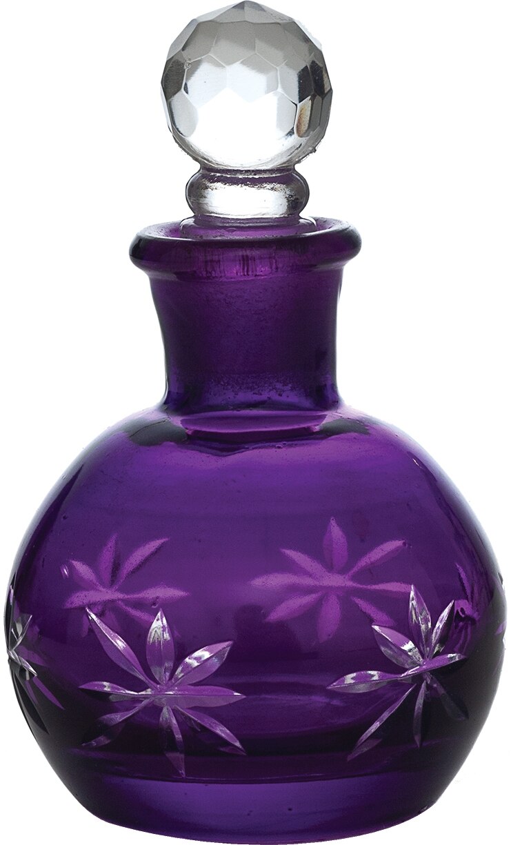 Purple Nikita Colored Glass Round Perfume Bottle - SM - PaperLanternStore.com - Paper Lanterns, Decor, Party Lights &amp; More