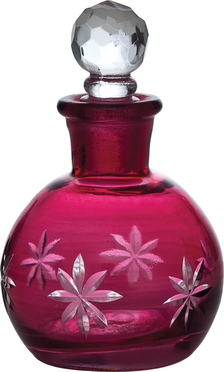 Ruby Red Nikita Colored Glass Round Perfume Bottle - SM - PaperLanternStore.com - Paper Lanterns, Decor, Party Lights &amp; More