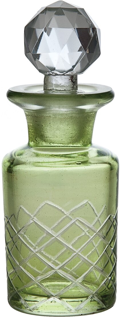 Peridot Green Oksana Colored Glass Perfume Bottle - PaperLanternStore.com - Paper Lanterns, Decor, Party Lights &amp; More