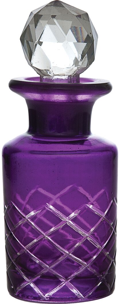 Purple Oksana Colored Glass Perfume Bottle - PaperLanternStore.com - Paper Lanterns, Decor, Party Lights &amp; More