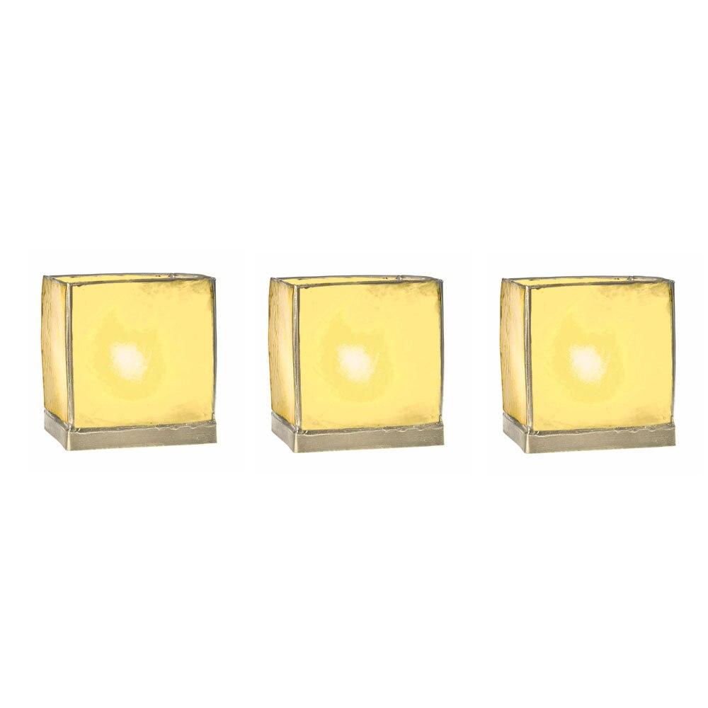 Gold Luana Capiz Square Candle Holder, Set of 3 - PaperLanternStore.com - Paper Lanterns, Decor, Party Lights &amp; More