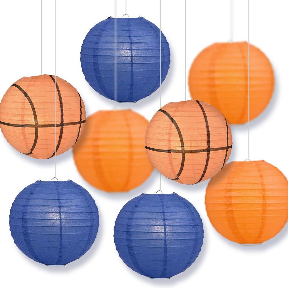 Alabama College Basketball 14-inch Paper Lanterns 8pc Combo Party Pack - Persimmon Orange, Dark Blue