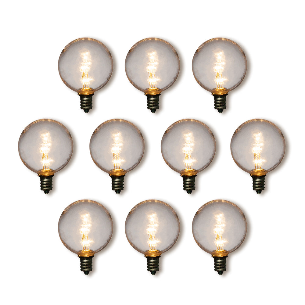 10-Pack Warm White .5-Watt LED G40 Globe Light Bulb, Shatterproof, E12 Candelabra Base