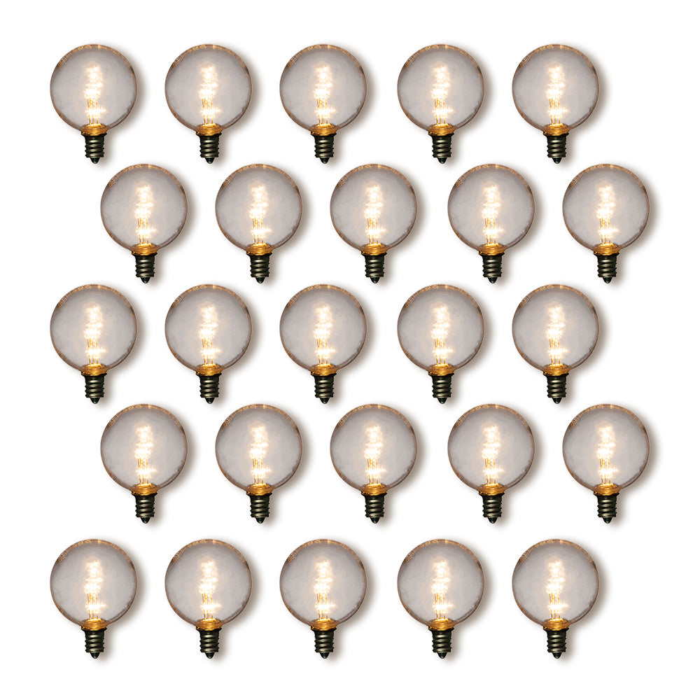 25-Pack Warm White .5-Watt LED G40 Globe Light Bulb, Shatterproof, E12 Candelabra Base