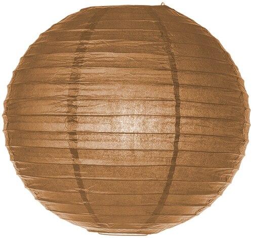 Brown 14 Inch Round No Frills Parallel Ribbed Paper Lantern - PaperLanternStore.com - Paper Lanterns, Decor, Party Lights &amp; More