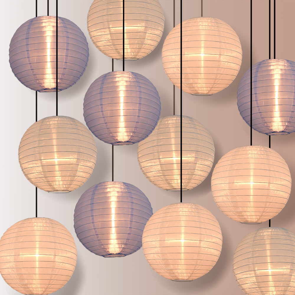 Winter Celebration Party Even Ribbing Ribbed Nylon Lantern Combo Set (12 pc Set)