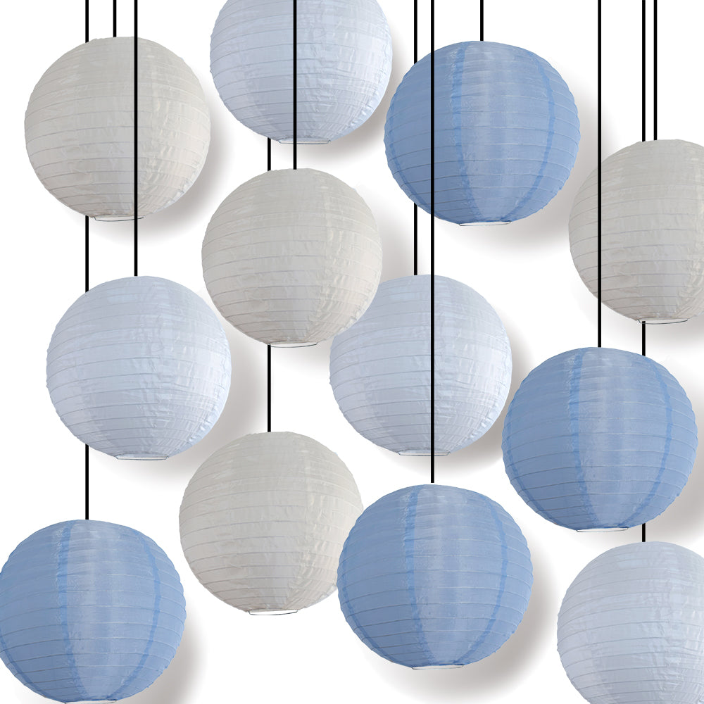 Winter Celebration Party Even Ribbing Ribbed Nylon Lantern Combo Set (12 pc Set)