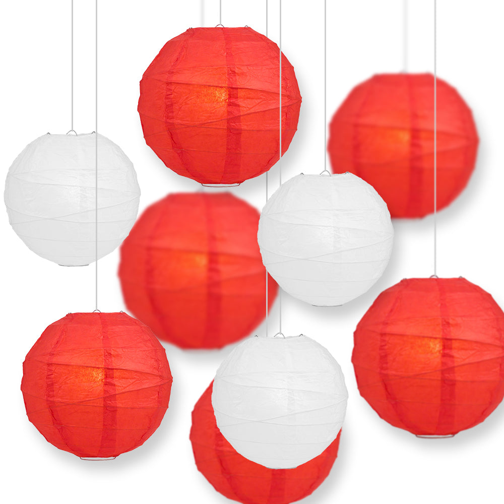 9-pc Holiday Christmas Party Pack Paper Lanterns Combo Set