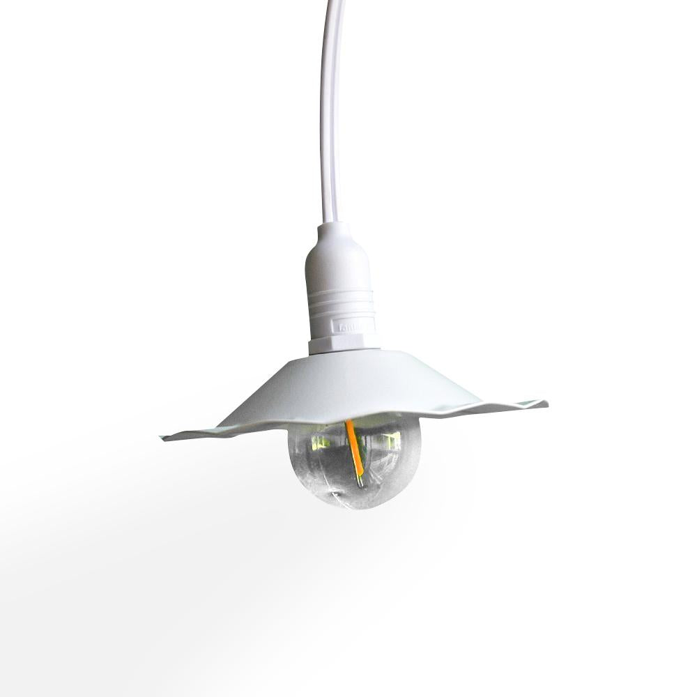 Scallop Patio Metal Light Bulb Shade for Outdoor Commercial String
