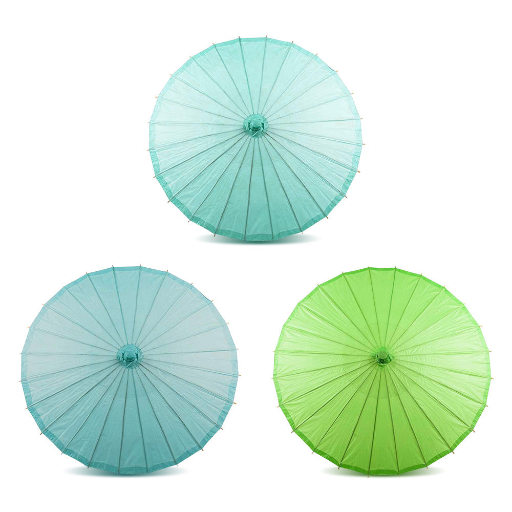 Spring Fresh Variety Set of 3 Paper Parasols for Weddings, Parties and Décor