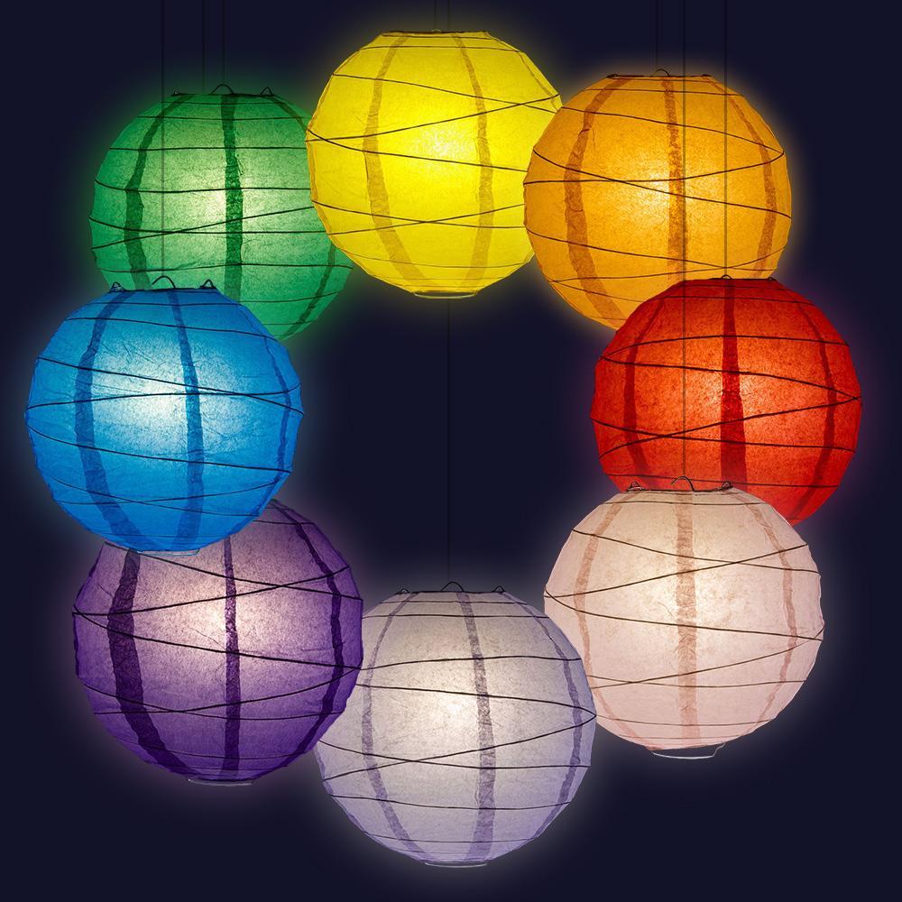 14" to 18" Crisscross Ribbing Paper Lanterns - Various Colors Available - PaperLanternStore.com - Paper Lanterns, Decor, Party Lights & More