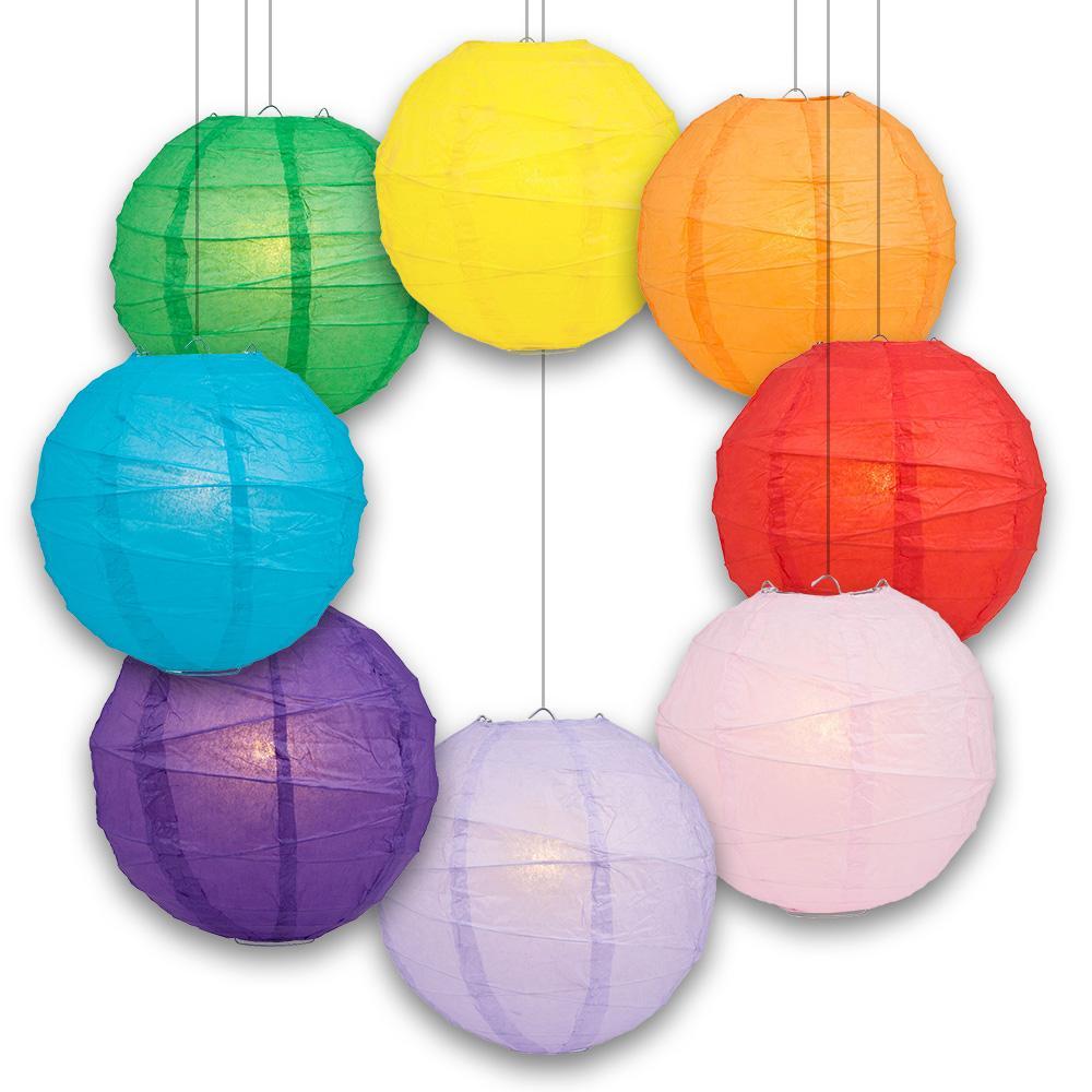 6" to 8" Crisscross Ribbing Paper Lanterns - Various Colors Available - PaperLanternStore.com - Paper Lanterns, Decor, Party Lights & More