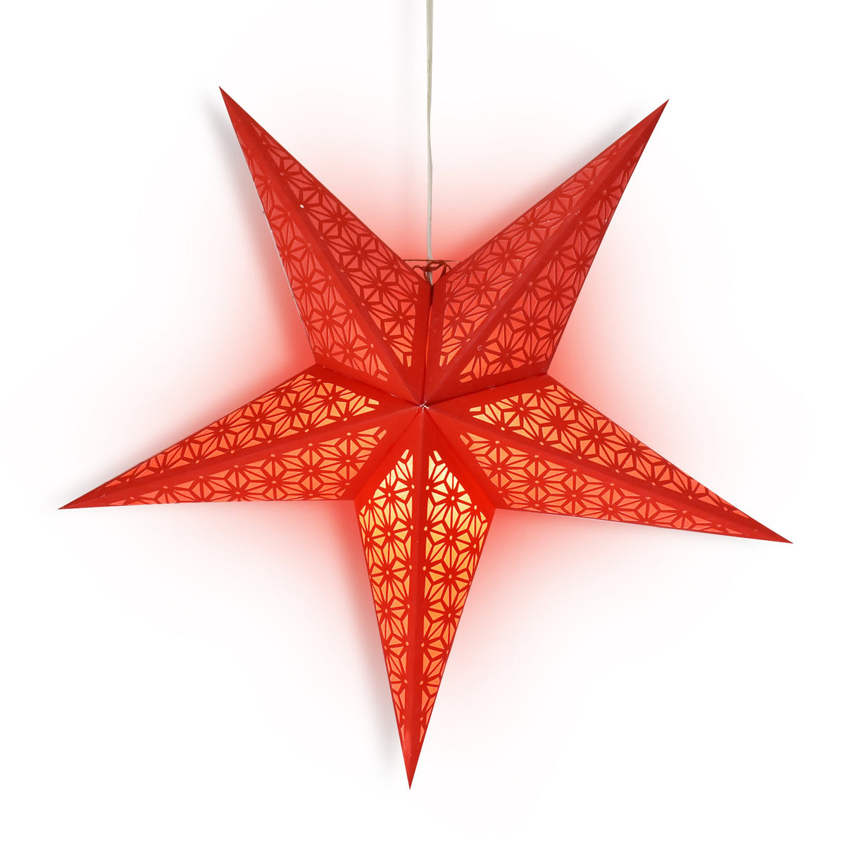 24&quot; Red Geodesic Paper Star Lantern, Hanging Wedding &amp; Party Decoration - PaperLanternStore.com - Paper Lanterns, Decor, Party Lights &amp; More