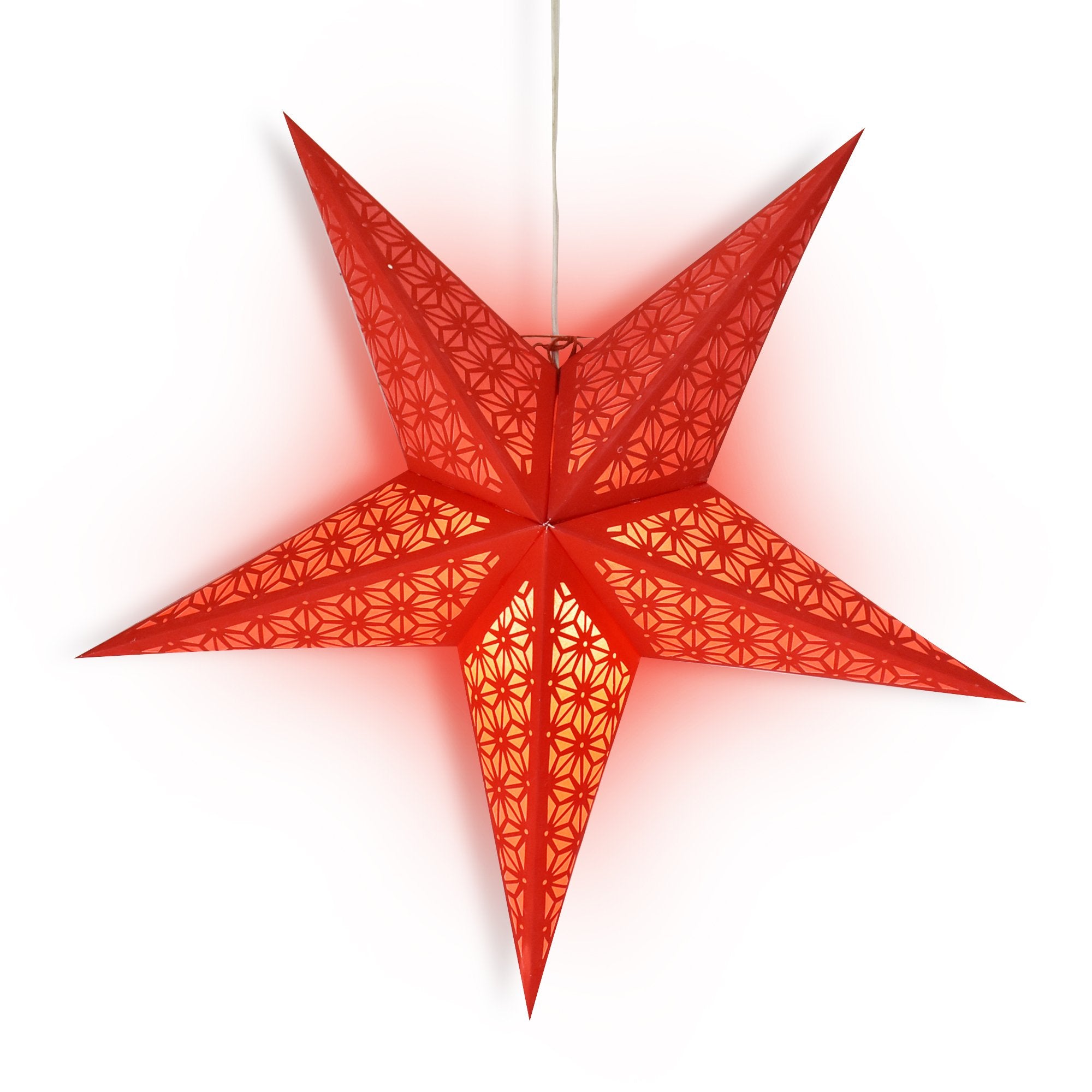 24" Red Geodesic Paper Star Lantern, Hanging Wedding & Party Decoration - PaperLanternStore.com - Paper Lanterns, Decor, Party Lights & More