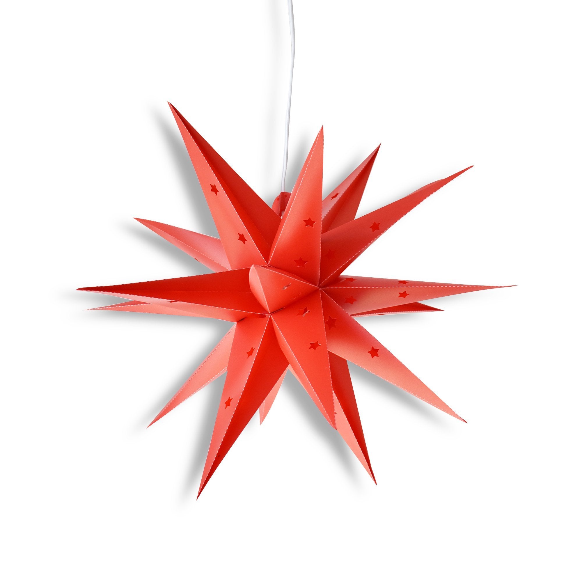 20" Red Moravian Weatherproof Star Lantern Lamp, Multi-Point Hanging Decoration (Shade Only)
