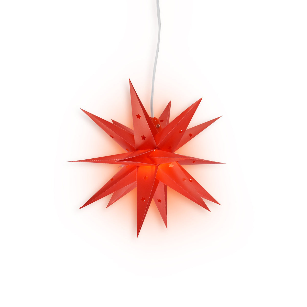 16&quot; Red Moravian Weatherproof Star Lantern Lamp, Multi-Point Hanging Decoration - PaperLanternStore.com - Paper Lanterns, Decor, Party Lights &amp; More