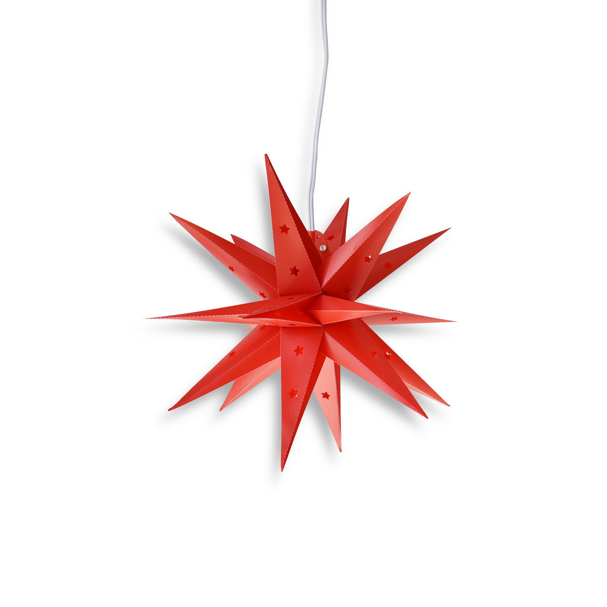 16&quot; Red Moravian Weatherproof Star Lantern Lamp, Multi-Point Hanging Decoration (Shade Only)