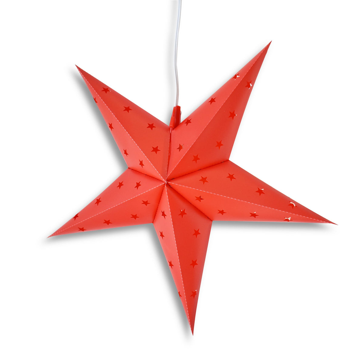 22&quot; Red Weatherproof Star Lantern Lamp, Hanging Decoration (Shade Only)