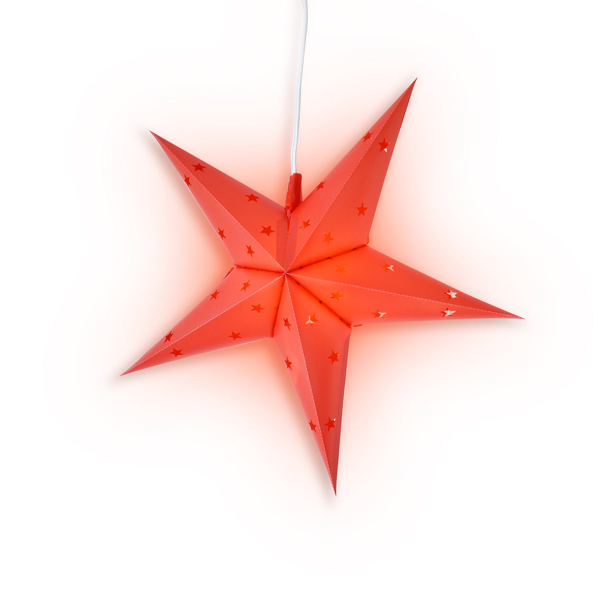 20&quot; Red Weatherproof Star Lantern Lamp, Hanging Decoration - PaperLanternStore.com - Paper Lanterns, Decor, Party Lights &amp; More