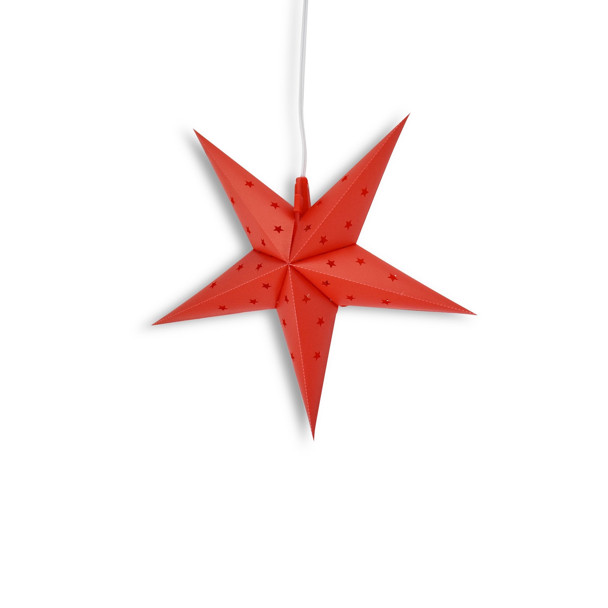 11" Red Weatherproof Star Lantern Lamp, Hanging Decoration (Shade Only)