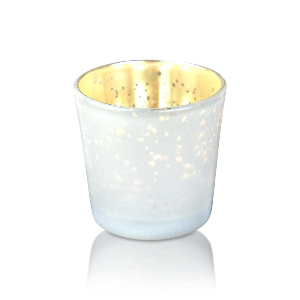 Best of Show Mercury Glass Tealight Votive Candle Holders (Pearl White, Set of 4, Assorted Styles) - for Weddings, Events, Parties, and Home Décor, Ideal Housewarming Gift - PaperLanternStore.com - Paper Lanterns, Decor, Party Lights &amp; More