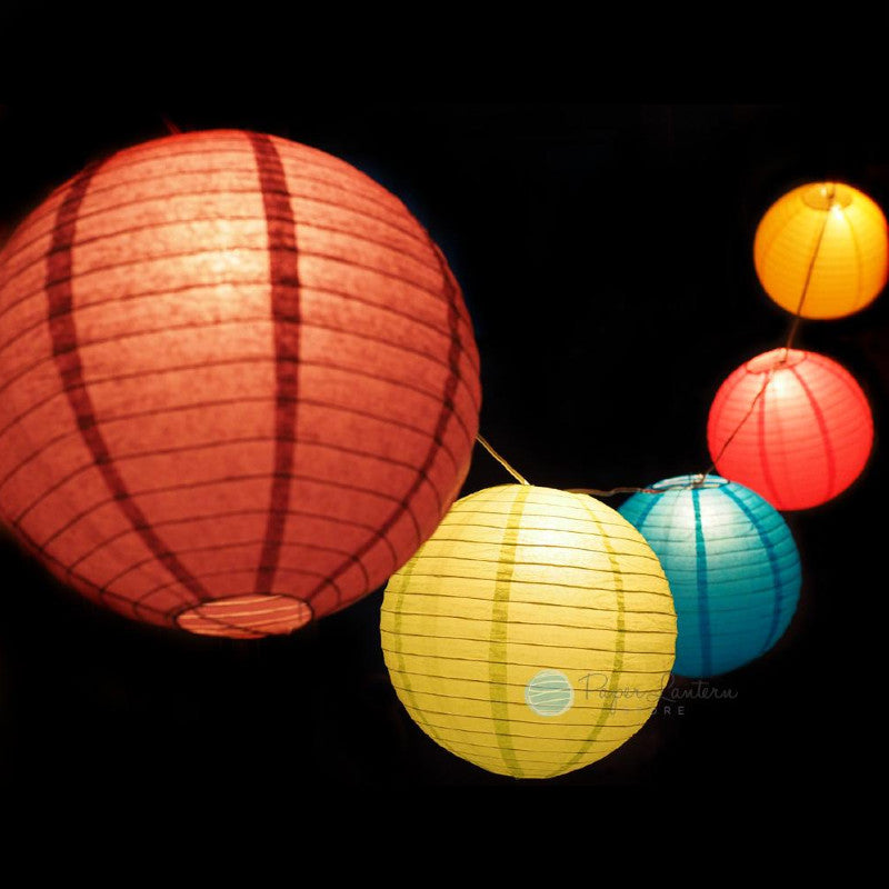 12&quot; Easter / Baby Shower Vibrant Lantern String Light COMBO Kit (21 FT) - PaperLanternStore.com - Paper Lanterns, Decor, Party Lights &amp; More