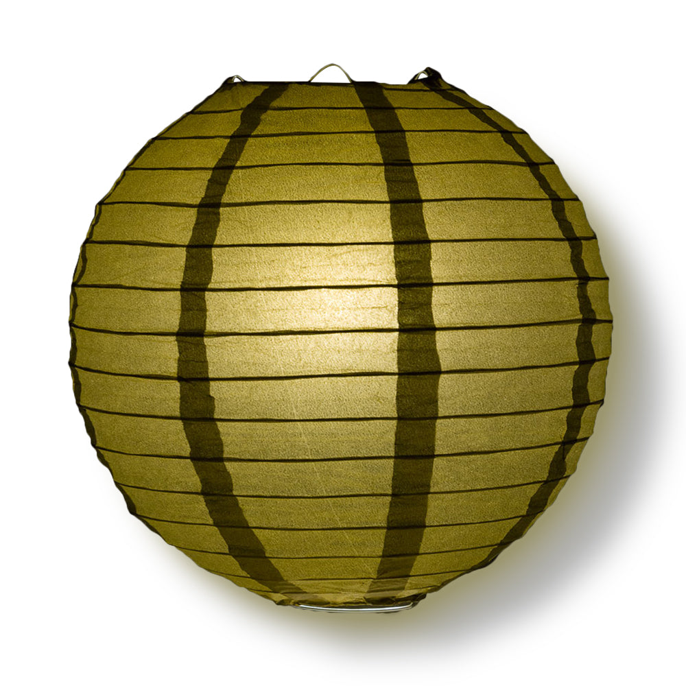 30&quot; Gold Jumbo Round Paper Lantern, Even Ribbing, Chinese Hanging Wedding &amp; Party Decoration - PaperLanternStore.com - Paper Lanterns, Decor, Party Lights &amp; More