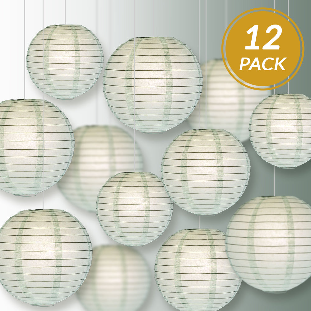 12-PC Arctic Spa Blue Paper Lantern Chinese Hanging Wedding &amp; Party Assorted Decoration Set, 12/10/8-Inch - PaperLanternStore.com - Paper Lanterns, Decor, Party Lights &amp; More