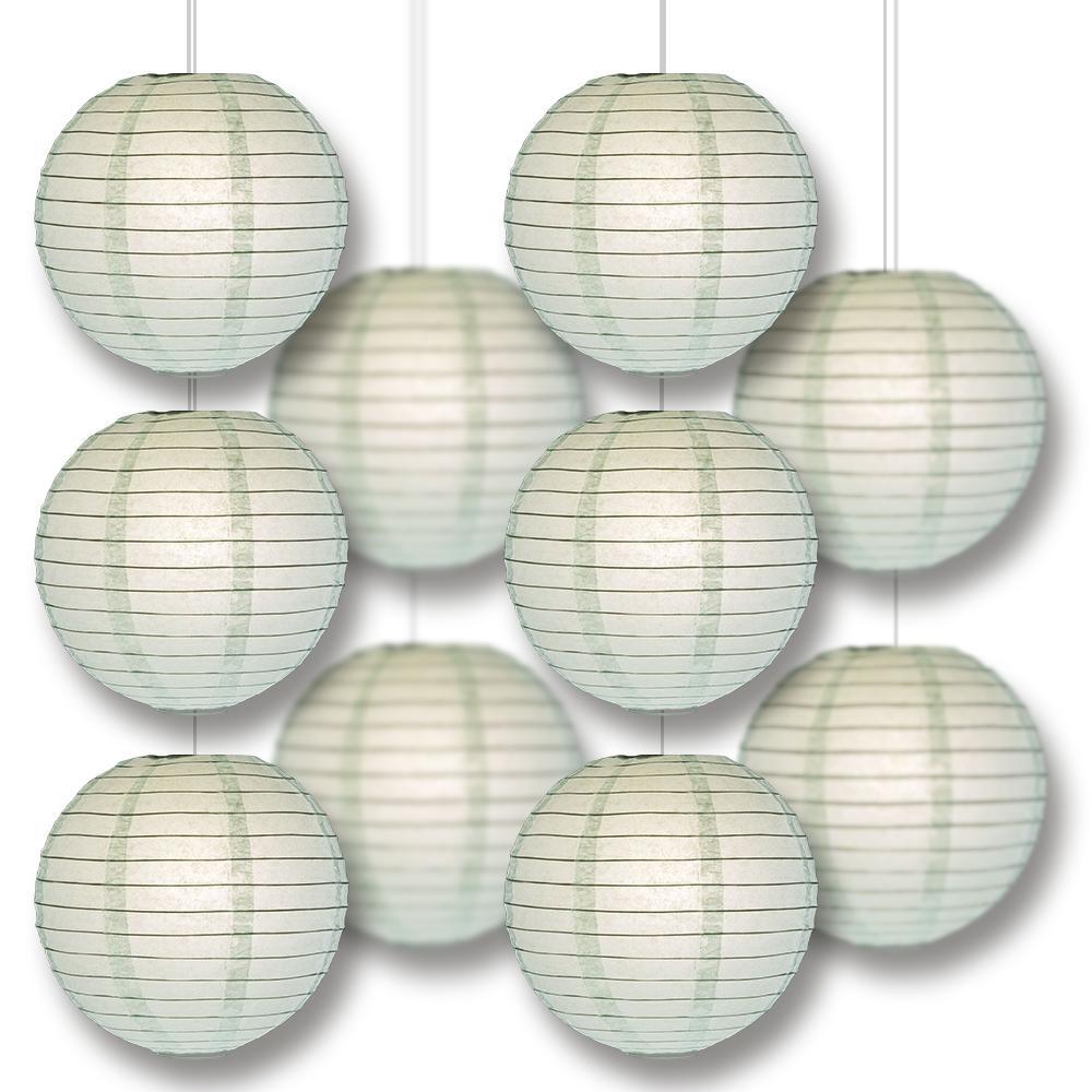 MoonBright Arctic Spa Blue Paper Lantern 10pc Party Pack with Remote Controlled LED Lights Included - PaperLanternStore.com - Paper Lanterns, Decor, Party Lights &amp; More