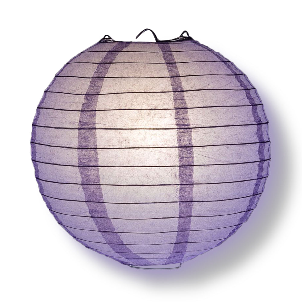 30" Lilac Purple Jumbo Round Paper Lantern, Even Ribbing, Chinese Hanging Wedding & Party Decoration - PaperLanternStore.com - Paper Lanterns, Decor, Party Lights & More