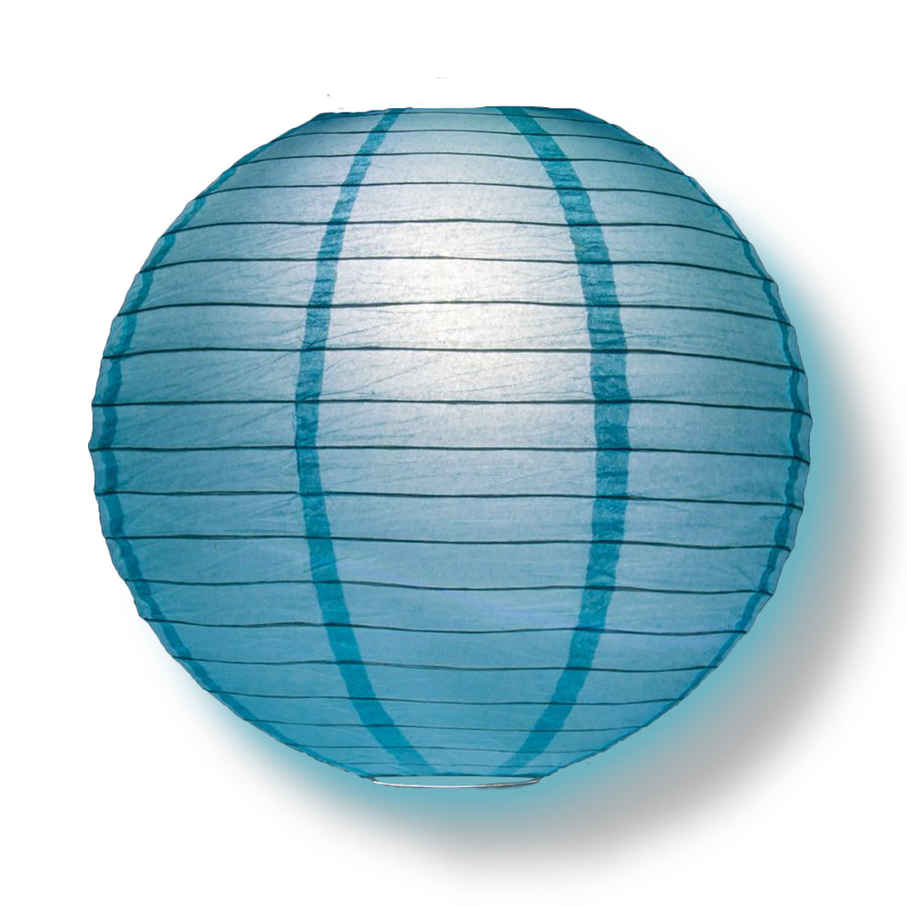 4&quot; Baby Blue Round Paper Lantern, Even Ribbing, Hanging Decoration (10 PACK) - PaperLanternStore.com - Paper Lanterns, Decor, Party Lights &amp; More