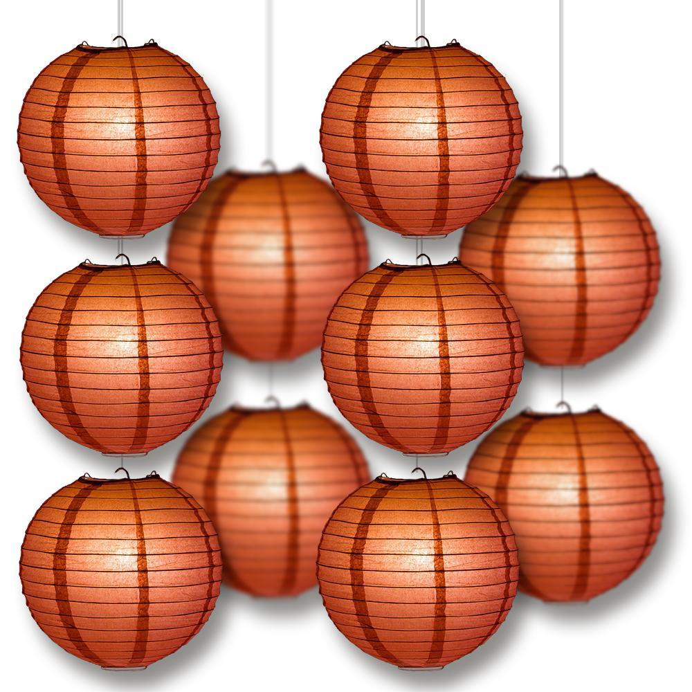 MoonBright Marsala Burgundy Wine Red Paper Lantern 10pc Party Pack with Remote Controlled LED Lights Included - PaperLanternStore.com - Paper Lanterns, Decor, Party Lights &amp; More