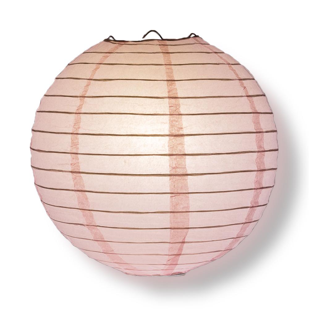 8/12/16" Pink Round Paper Lanterns, Even Ribbing (3-Pack Cluster) - PaperLanternStore.com - Paper Lanterns, Decor, Party Lights & More